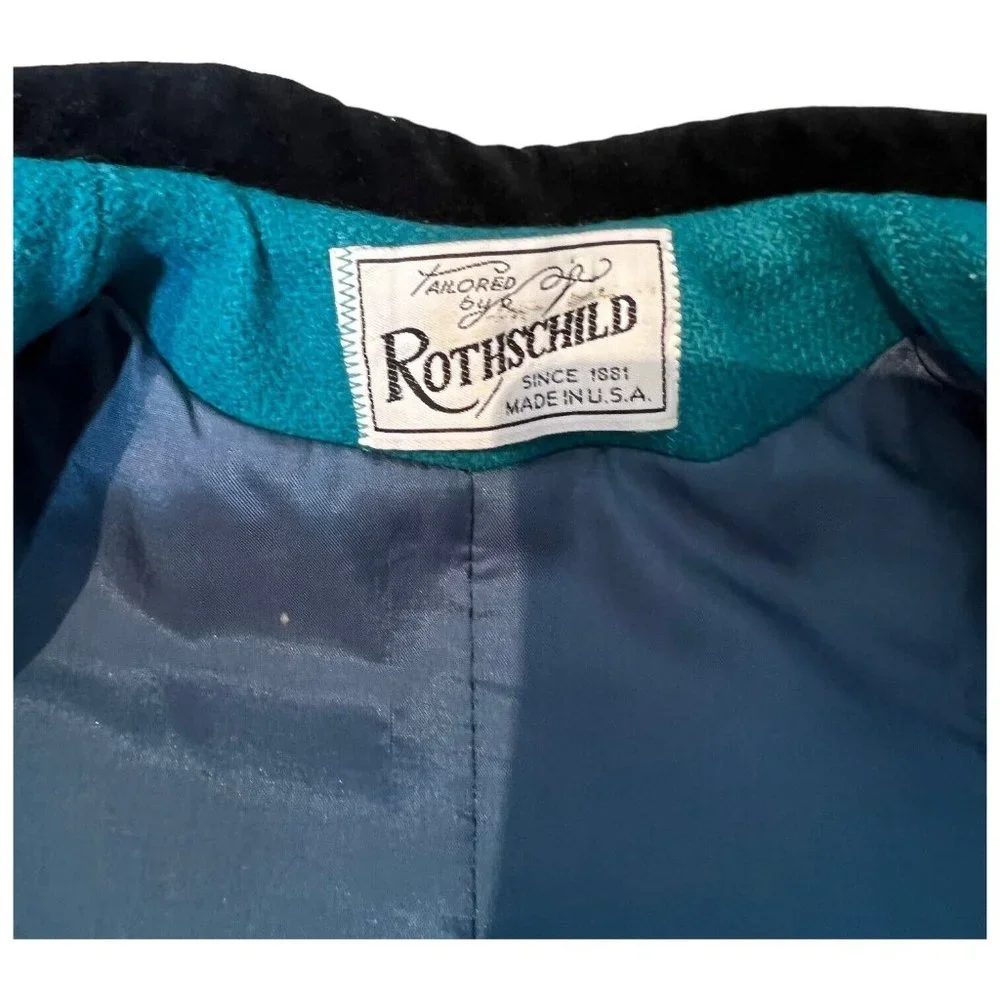 ROTHSCHILD Girls Wool Velvet Turquoise Blue Coat‎ and Snow Pants Leggings Size 4